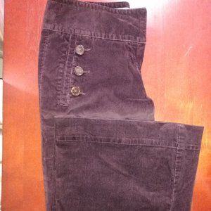 London Jean Co, Size 2 SHORT, Chocolate Brown Corduroy Wide Flare Leg Pants